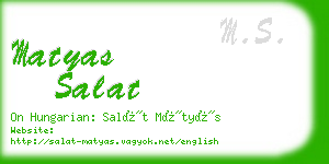 matyas salat business card